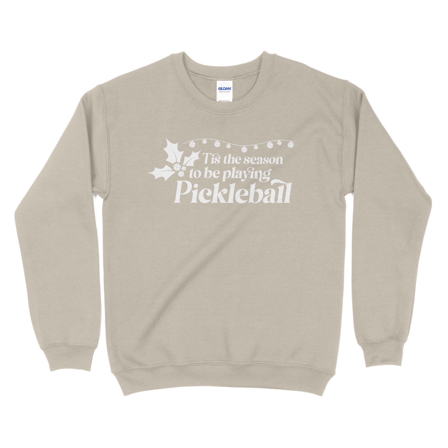 Tis The Season To Be Playing Pickleball - Pickleball Unisex Heavy Blend™ Crewneck Sweatshirt